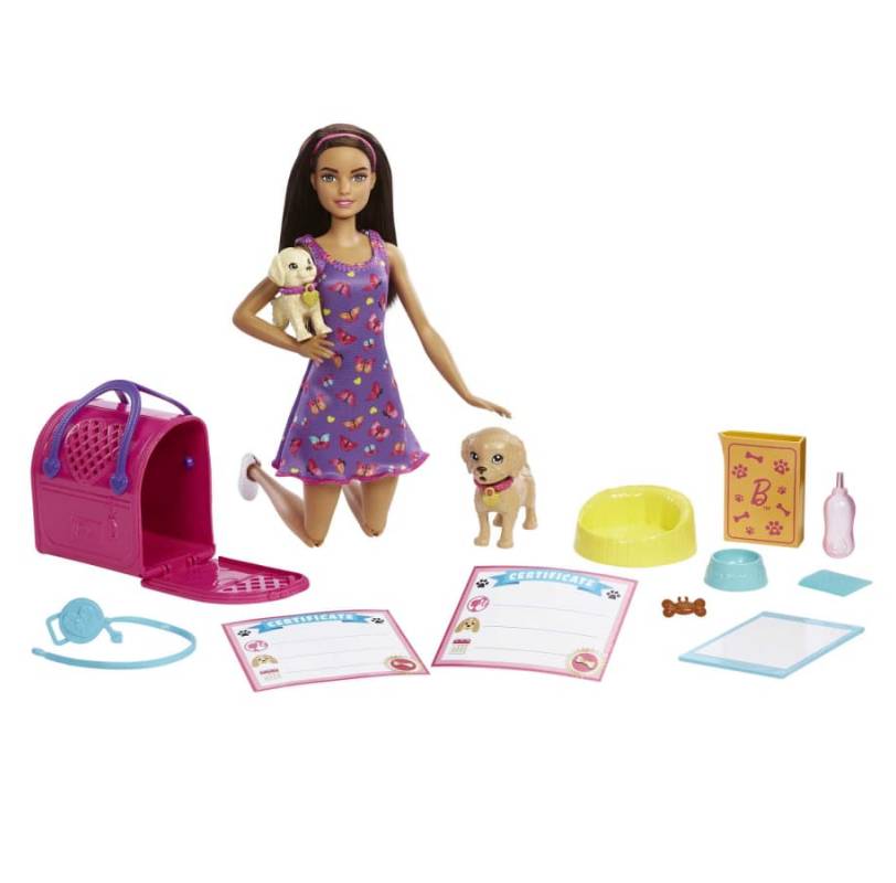 Barbie Doll and Accessories Pup Adoption Playset